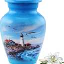 Handcrafted Lighthouse Keepsake Urn, Mini Memorial Token with Premium Case & Bag