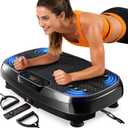 Renoj Vibration Plate Exercise Machine, 450Lbs Capacity Full Body Workout Platform, LED Display, Bluetooth Audio, Resistance Bands for Home Gym Office Fitness, Lymphatic Drainage and Weight Loss
