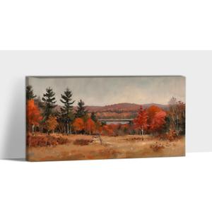 ANRUOXI Autumn Fall Wall Art Canvas, Fall Pictures Wall Decor Artwork Paintings for Wall, Autumn Landscape Art Painting for Living Room Bedroom Farmhouse Home Framed Ready To Hang 12x24'' (S-1224 inches)