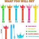 uoyoi Princess Party Favors,24Pcs Glitter Crown Bubble Wands for Kids,Bling Crown Bubble Wand for Princess Birthday Party Supplies,Classroom Prizes Pinata Goodie Bag Stuffers Gift