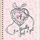 Pink Personalized Notebook Journal for Teen Girls Women, Initial Monogrammed Gifts for Women Girl, Teen Journals for Girls, Coquette Pink Bow Initial A Hardcover Spiral Notebook, 5.5x8.3