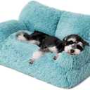 Mewoo Dog Couch, Small Dog Bed with Removable Washable Cover, Cute Cat Couch for Pets, Cat Beds for Indoor Cats with Anti-Slip Bottom (Lake Blue, 26 x 14.5 x 13 inches; 5.33 Pounds)