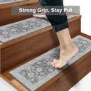 OJIA Extra Non-Slip Stair Treads for Wooden Steps 15PCS, 30"X8" Rubber Indoor Stair Runner Slip Resistant Stair Rugs Safety Mats for Dogs, Kids & Elders, Stairway Grip Step Treads, Gray