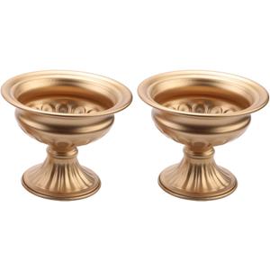 Seprendi Set Of 2 Elegant Metal Trumpet Vases For Wedding Party Decoration, Wedding Anniversary Ceremony (Gold)