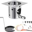 QuliMetal 304 Stainless Steel Fire Burn Pot & Hot Rod Ignitor Kit Replacement Parts for Traeger & Pit Boss Wood Pellet Grill Smoker, Durable Fire Pot with Ash Remover, Screws and Fuse, Easy Install