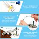 2 x 4 Pcs Dragonfly Clip, 3D Fake Dragonfly Garden Stakes Decor, Dragonfly Hat Clip Garden Stakes Gardening Decoration Insert Plaque Yard Ornaments Outdoors Indoor