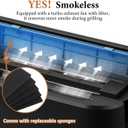 Indoor Grill, CUSIMAX Electric Smokeless Grill & Griddle with REPLACEABLE Smoke Filter Sponge, 1500W Korean BBQ Grill, Smart LED Display, Larger Grilling Area, Black(New Model)