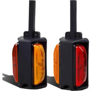 Partsam 2x 4 LED Clearance Trailer Fender Lights Amber Front Red Back 4 Diodes RH/LH