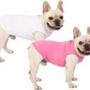 Dog Pink White Shirts,Soft Blank Cotton Tee-Shirt for Boy Girl Dogs,Plain XX-Large Labrador Clothes,XXL Pink White