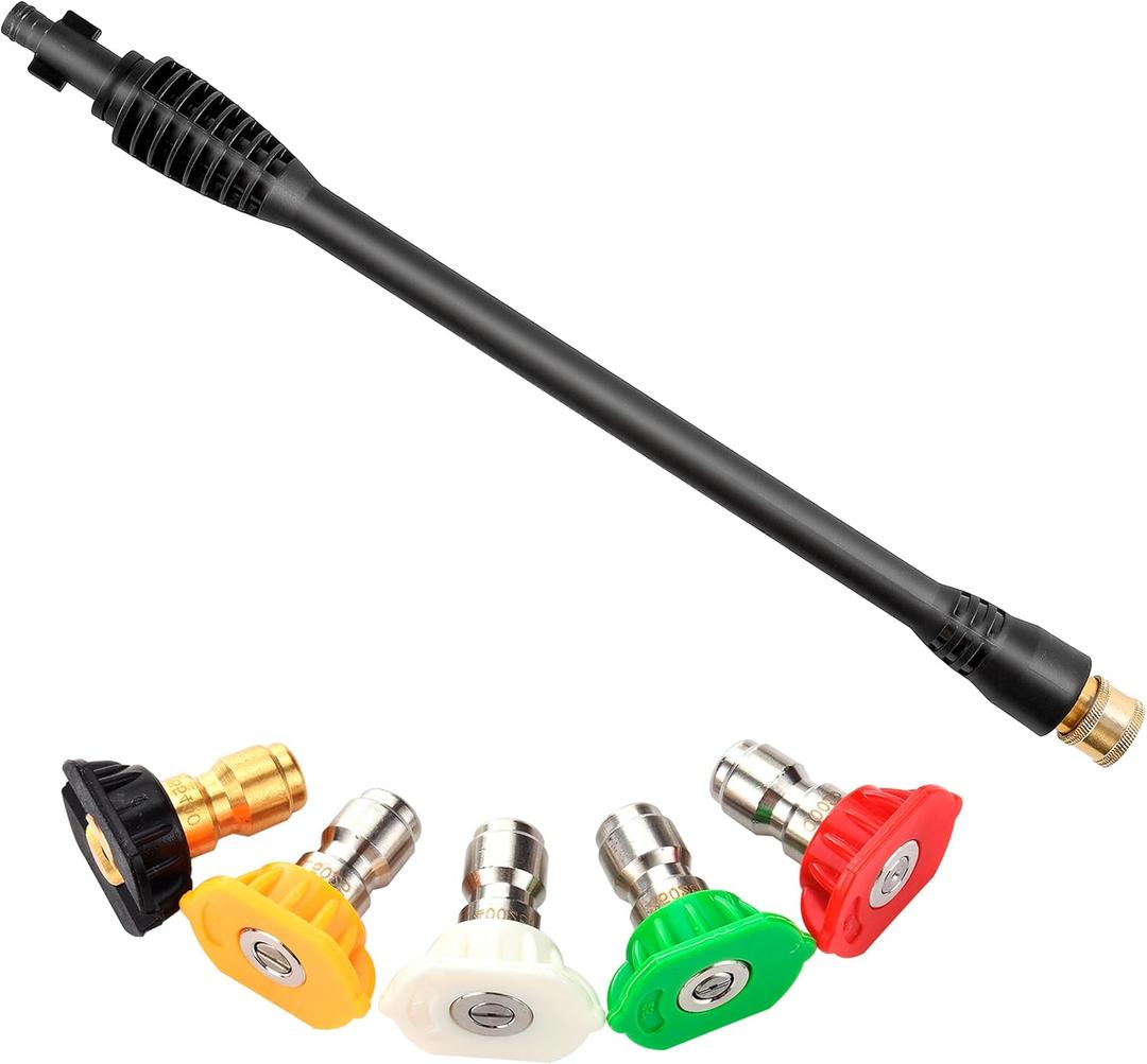 JOEJET Pressure Washer Wand Replacement with 5 Spray Pressure Washer Nozzle Tips, 16 Inch, Compatible with Ryobi Pressure Washer Gun, 2000 PSI