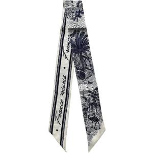 JERLA 100% Mulberry silk Scarf Bag scarf Head Hair Ribbon Handbag Handle wrap Tie Bundle Scarf Neckerchief Scarf for women 