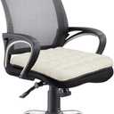BUYUE Good Support Office Chair Cushion, Luxury Jacquard with Anti-Skid Silicone Seat Cushion Padded for Computer Desk Kitchen Chair (1 Count, Beige)