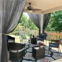 RYB HOME 2 Panels Porch Screen Mesh Outdoor Curtains Lightweight Mosquito Netting for Patio Gazebo Pool Hut Bug Netting Size Adjustable, Black, 118 inches Wide x 120 inches Long