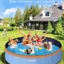 Meowant Extra Large Dog Pool Foldable 97'', Hard Plastic Dog Swimming Pool Kiddie Pool, Collapsible Dog Pet Bath Pool, Portable Deep Dog Pools for Large Dogs (5XL-97'' 16'')