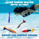 JOYIN 8 Pack Pool Toys, Shark Underwater Diving Toys, Colorful Swimming Toy Sinking Throwing for Kids Gifts Summer Swim Dive Training Water Fun Pool Games(Sharks)