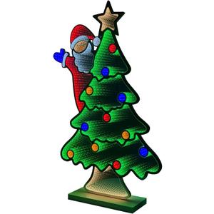 hogardeck Christmas Decorations Indoor, 4 FT Christmas Tree with Santa Infinity Mirror Tunnel Light, 3D Endless Extension Night Light for Home Living Room Party Indoor Outdoor Xmas Decor