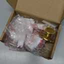 LBFEEL 4 Pack Brass Backplate with Gold Knob Cabinet Pulls Brushed Brass Drawer Dresser Knobs Kitchen Cabinet Handle Hardware (4, Gold)