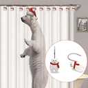 12 PCS Bear Shower Curtain Hooks Cute Shower Curtain Hook Bear Bathroom Decor White Shower Curtain Hooks for Bathroom Shower Curtain,Bedroom,Living Room Curtain