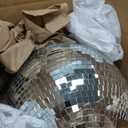 12 Inch Large Disco Ball, Rotating Mirror Ball with Real Glass Tiles, Sturdy Hanging Ring for Party Decorations, Weddings, Nightclub, Birthday, Home Ceiling Dcor, Silver Disco Ball for Events