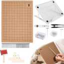 108 Pcs Complete Macrame Supplies with 1216 Inch Macrame Board, Double Sided Dual Grids, Metal Adjustable Holder, 100 T-Pins in 2 Sizes, Scissor, Ruler, Brush, Comb, Clips, All-in-One Macrame Kit