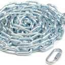 519171 2/0 x 15 ft. Zinc-Plated Straight Link Coil Chain with 1/4-inch Quick Link, 520 lb. Safe Working Load, General Purpose Chain