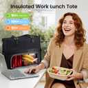 LOVEVOOK Insulated Lunch Tote Bag for Women, Work Bag for Women with Cup Holder, Large Capacity Teacher Bag with Laptop Compartment, Water Resistant Nurse Tote for Travel, College, 15.6 Inch Black