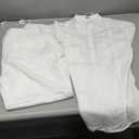 COOFANDY Men's 2 Piece Cotton Sets Casual Long Sleeve Cuban Henley Shirt and Loose Pants Set Beach Vacation Outfits (All White), S