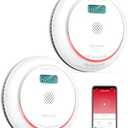 SITERWELL WiFi Smoke Detector, Smart Smoke and Carbon Monoxide Detector with LCD Display, 2.4G WiFi Smoke Detector and Carbon Monoxide Detector Combo Conforms to UL 217 & UL 2034 Standards, 4 Pack