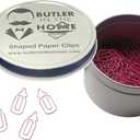 Butler in the Home 100 Count Baby Bottle Gender Reveal Shaped Paper Clips Great for Paper Clip Collectors or Office Gift - Comes in Round Tin with Lid and Gift Box (Pink)