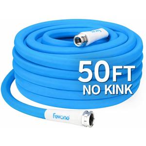 Garden Hose 50 ft, Kink-Free Triangular Prism Design | Heavy Duty Water Hose, 5/8 Inch ID, 600 PSI, Leak Free, Flexible Hybrid Polymer Yard Hose with 3/4 Inch Aluminum Fittings