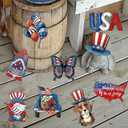 4th of July Decorations Home Party Hanging Door Decor Wooden Outdoor Type Design Sign Door Hanger for Outdoor Farmhouse Porch Front Door, Red White and Blue Decorations 24pcs