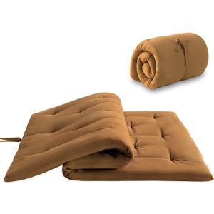 Japanese Floor Futon Mattress Queen Size 60"x 80", Foldable Bed Mattress, Portable Tatami Mat Sleeping Pad, Folding Futon Cushion, Roll Up Floor Lounger for Guest Room Dormitory (Brown)