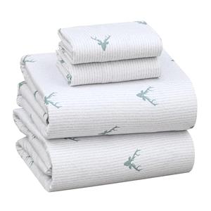RUVANTI Flannel Sheets King Size - 100% Cotton Double Brushed King Bed Sheets Set - Deep Pockets 16 Inches - All Seasons Breathable & Extra Soft - Warm & Cozy, 4 Piece, Stag Synphony