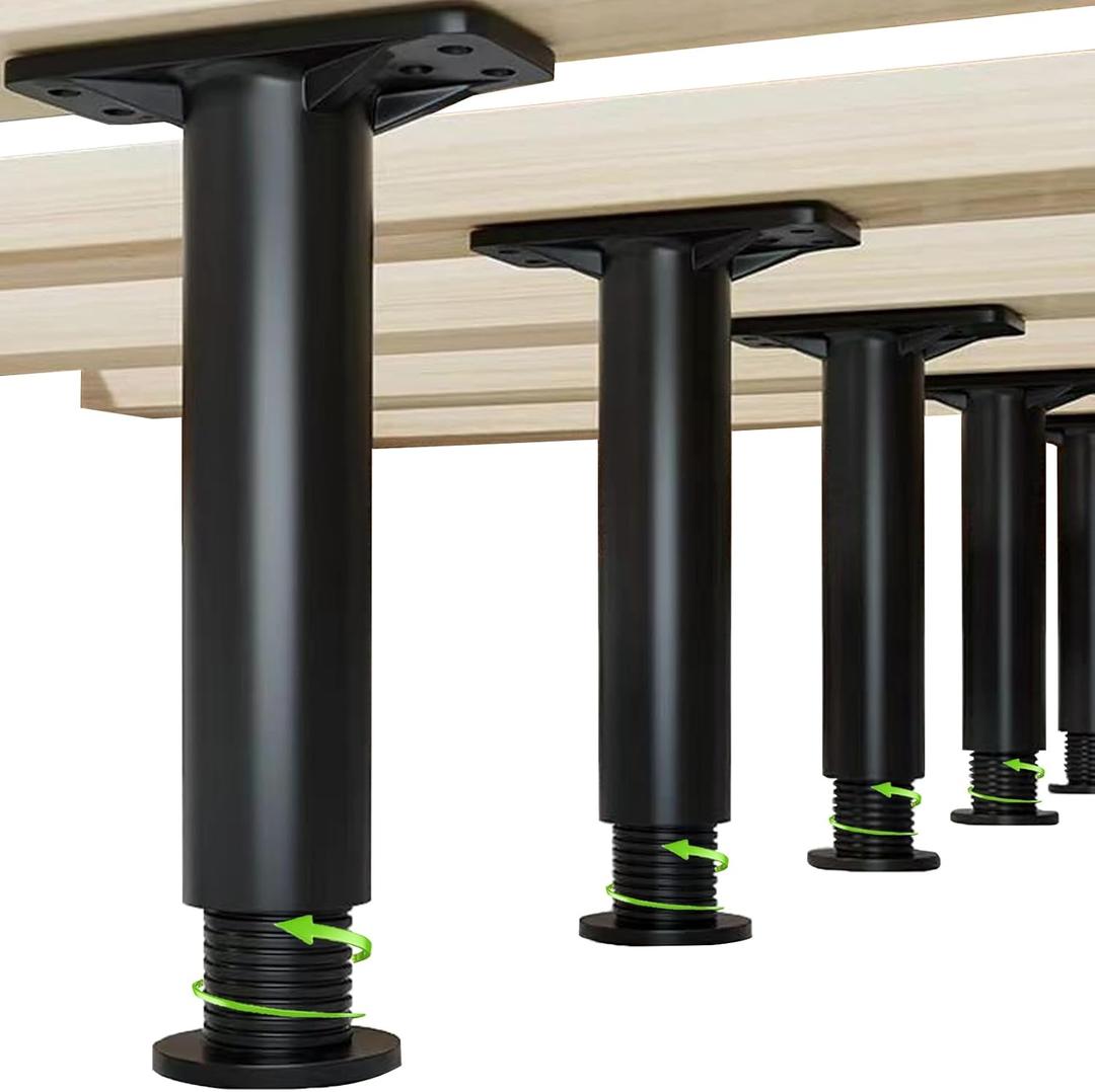 Bed Frame Support Legs Adjustable: Sofa Couch Center Brackets Replacement Reinforcement Parts Furniture Slats Board Leg Feet (8.66-16.53, Black-C)