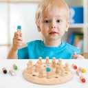 Wooden Memory Chess Matching Game: Family Board Games for Kids and Adults, Montessori Preschool Learning Educational Toy, Birthday Gift for Age 3 4 5 6 7 8+ Boy Girl