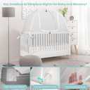 Crib Tent to Keep Baby from Climbing Out Breathable Pop-Up Crib Net to Keep Baby in, Anti-Climb Safety Cover with Auto-Lock Zipper, Easy Install Fits Standard Cribs