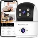 VSTARCAM 2K Dual Camera Indoor Security Cameras, Pet Camera Indoor, Pet/Elderly/Baby Monitor, Color Night Vision, 360° Pan Tilt, Motion Detection, 2-Way Talk, 2.4G WiFi, 24/7 SD Card Storage