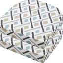 idee-home Outdoor Chair Cushions Set of 2, Thick 17" x 17" x 3" Outdoor Seat Cushions Patio Furniture Waterproof with Ties, Dining Pads (17x17x3 Inch (Pack of 2), Ikat Geo)