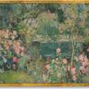 Gold Framed Vintage Garden Roses Large Wall Art Impressionist Botanical Landscape Framed Oil Painting Poster Retro Romantic Floral Picture Print for Cottagecore Bedroom Living Room Decor 36x24inch