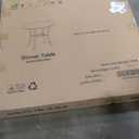 Round Dining Table for 4, 4 Legs Black Wood Top 36 in. Metal Frame Dining Table for Kitchen