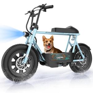 Caroma Peak 1200W Electric Scooter with Seat, 16" Fat Tire Electric Scooter for Adults & Teens, 30 Miles Ranges 20MPH Max Speed, Electric Motorcycle for Commuting with Basket Blue