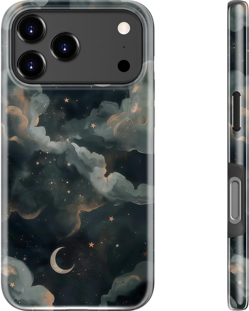 Goodon for iPhone 17 Pro Case Cute,Aesthetic Vintage Night Sky Clouds Shell,Compatible with Magsafe,Trendy Unique Cool Retro Fancy Protective Slim Silicone Phone Cover for Women Girls