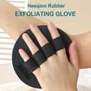 3 x Heeqinn Rubber Exfoliating Glove, Dead Skin Remover for Body After Bathing (Basic 1pc)