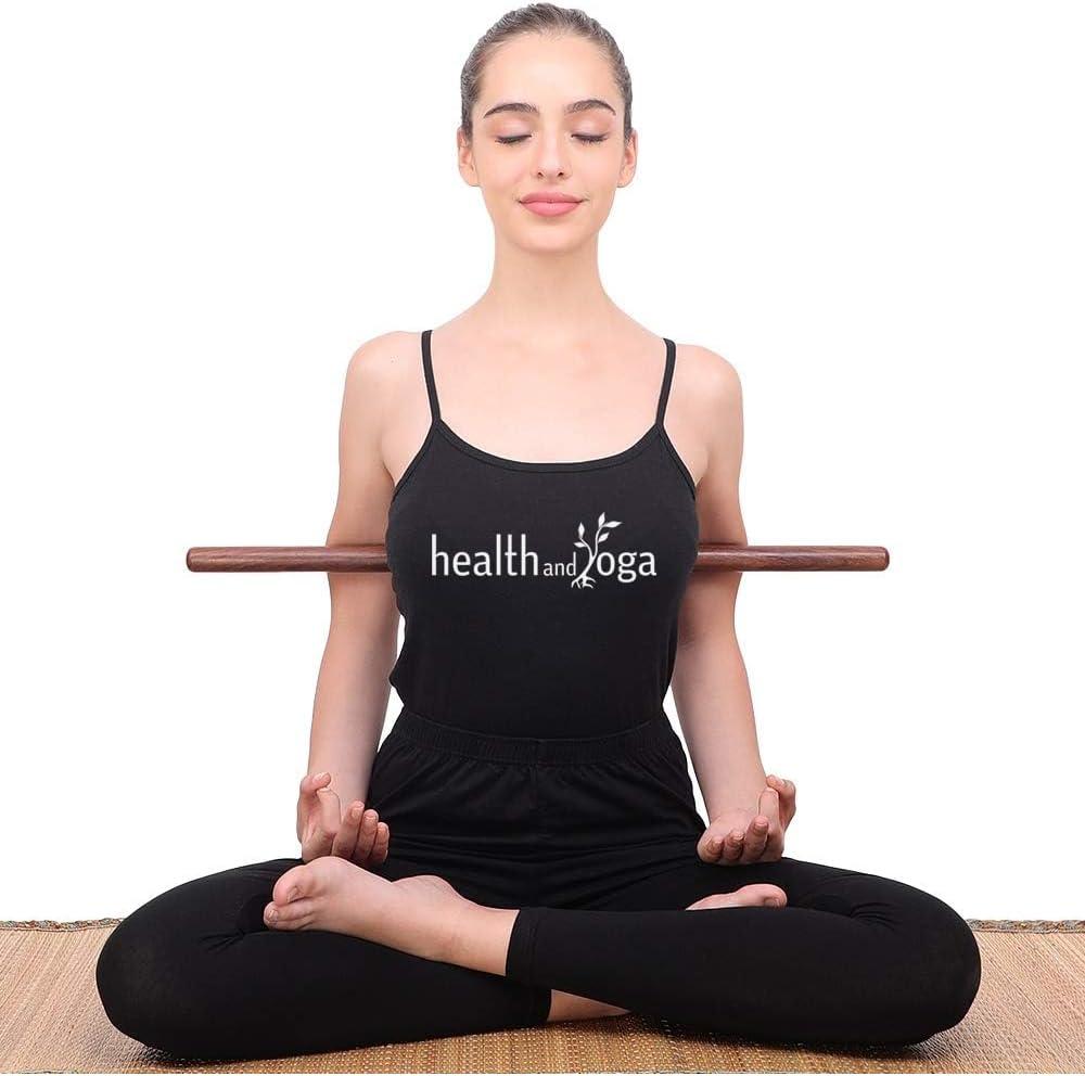 HealthAndYoga StretchNHeal Collapsible Multi-Use Wooden Yoga Stick - Regular and XL - Portable Posture Corrector Pole, Stretch Mobility Stick, Physical Workout Exercise Dowel