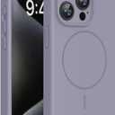 Miracase Magnetic for iPhone 15 Pro Case, [Soft Anti-Scratch Microfiber Lining], Compatible with MagSafe, Liquid Silicone Shockproof Drop Protection Phone Case for 15 Pro, Lavender Gray