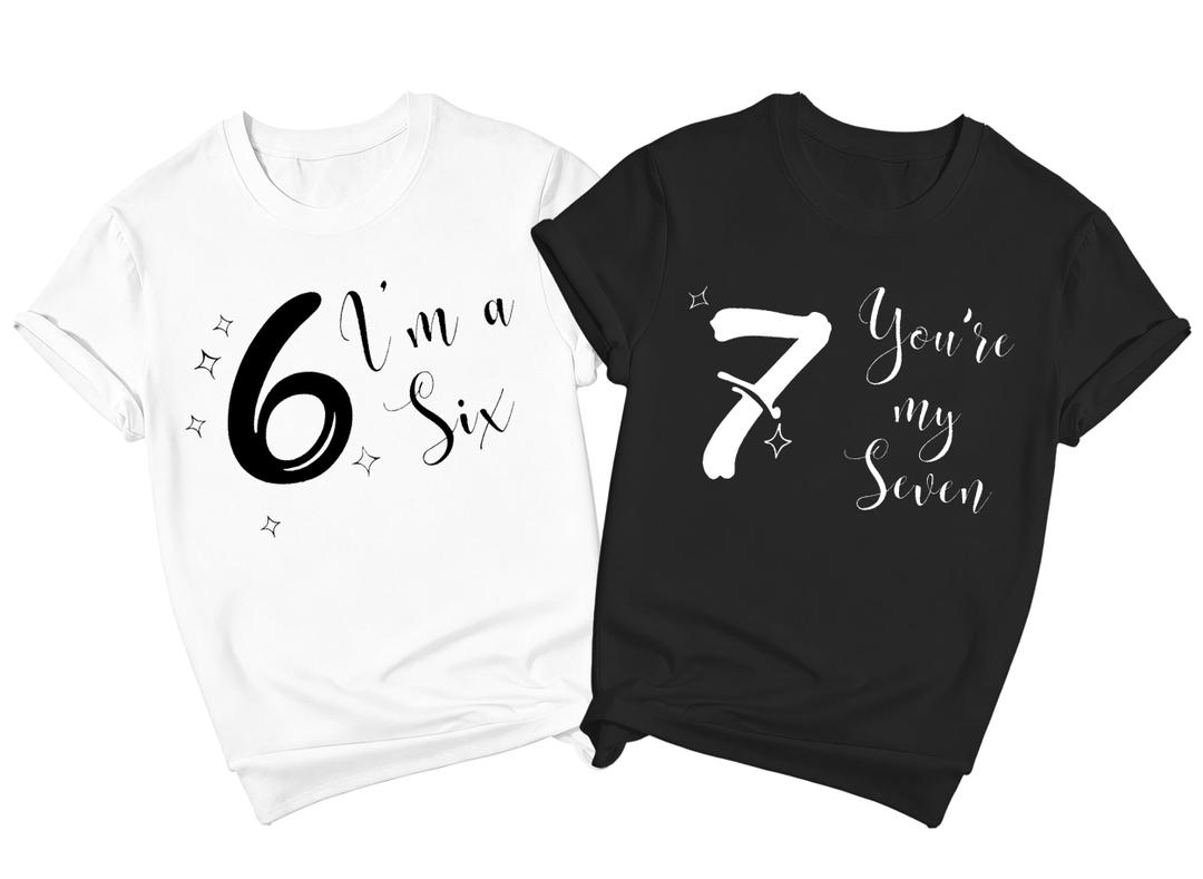 Wlen 67 Shirt for Couples Funny Meme Number T-Shirt Six Seven Tee Tops for Men Women (M)