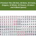 Set of American Mahjong Tiles, 166 American Mahjong Tiles with Green Color(1.2,Tiles Only Set)