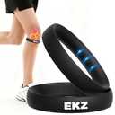 EKZ High-Elastic Silicone Patella Strap: Ergonomic Knee Band for Patellar Tendon Support, Pain Relief, Anti-Slip Design for Tendonitis, Running, Basketball, Jumping Sports, Unisex, 2-Pack (Black S)