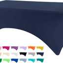 BDDC Table Covers for 6 Foot Tables, Navy Blue Washable and Wrinkle Resistant Stretch Tablecloths Rectangle 6ft for Events, Wedding, Banquets, Parties, 72" x 30"