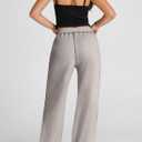 Herseas High Waisted Sweatpants for Women 2025 Fall Wide Leg Contrast Stitching Drawstring Loose Lounge Jogging Pants (L)